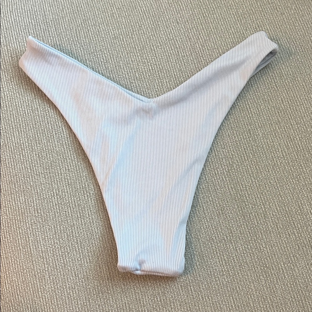 Aerie White Ribbed Bikini Bottom